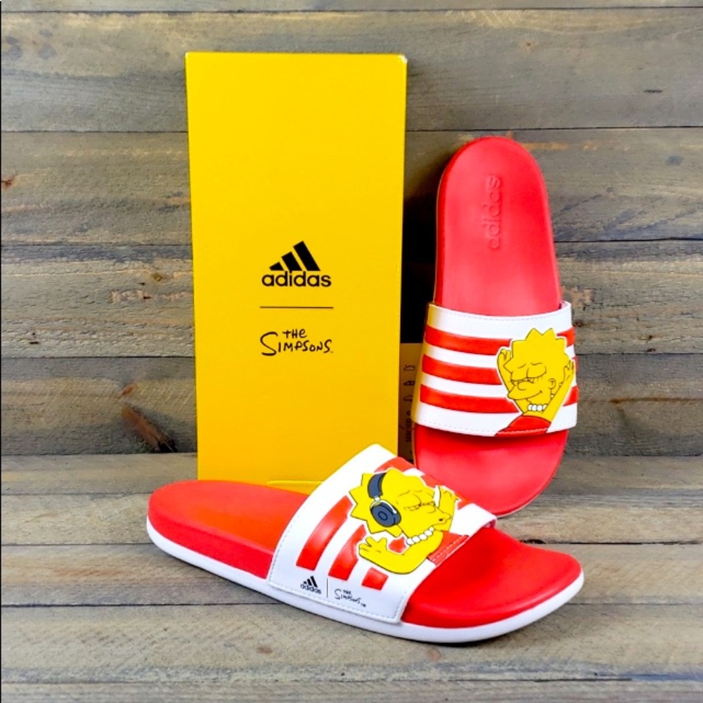 Adidas "Lisa Simpson" Adilette Comfort Beach Slides Sandals